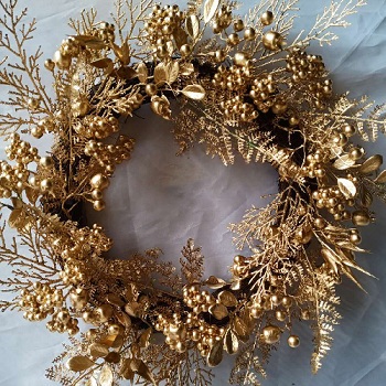 Golden Wreath Garland Christmas Ornaments