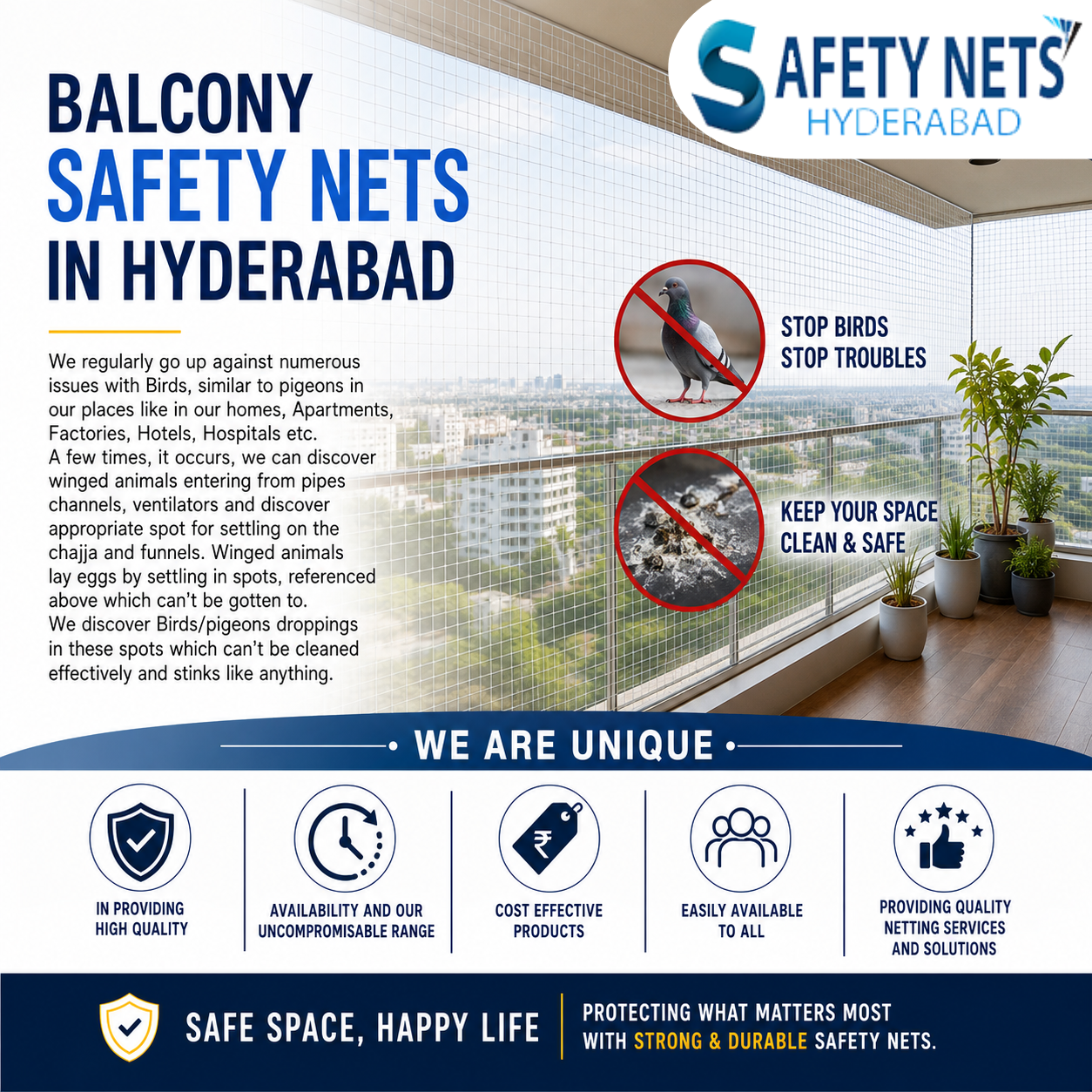 Balcony Safety Nets In Hyderabad | Shiva Enterprises