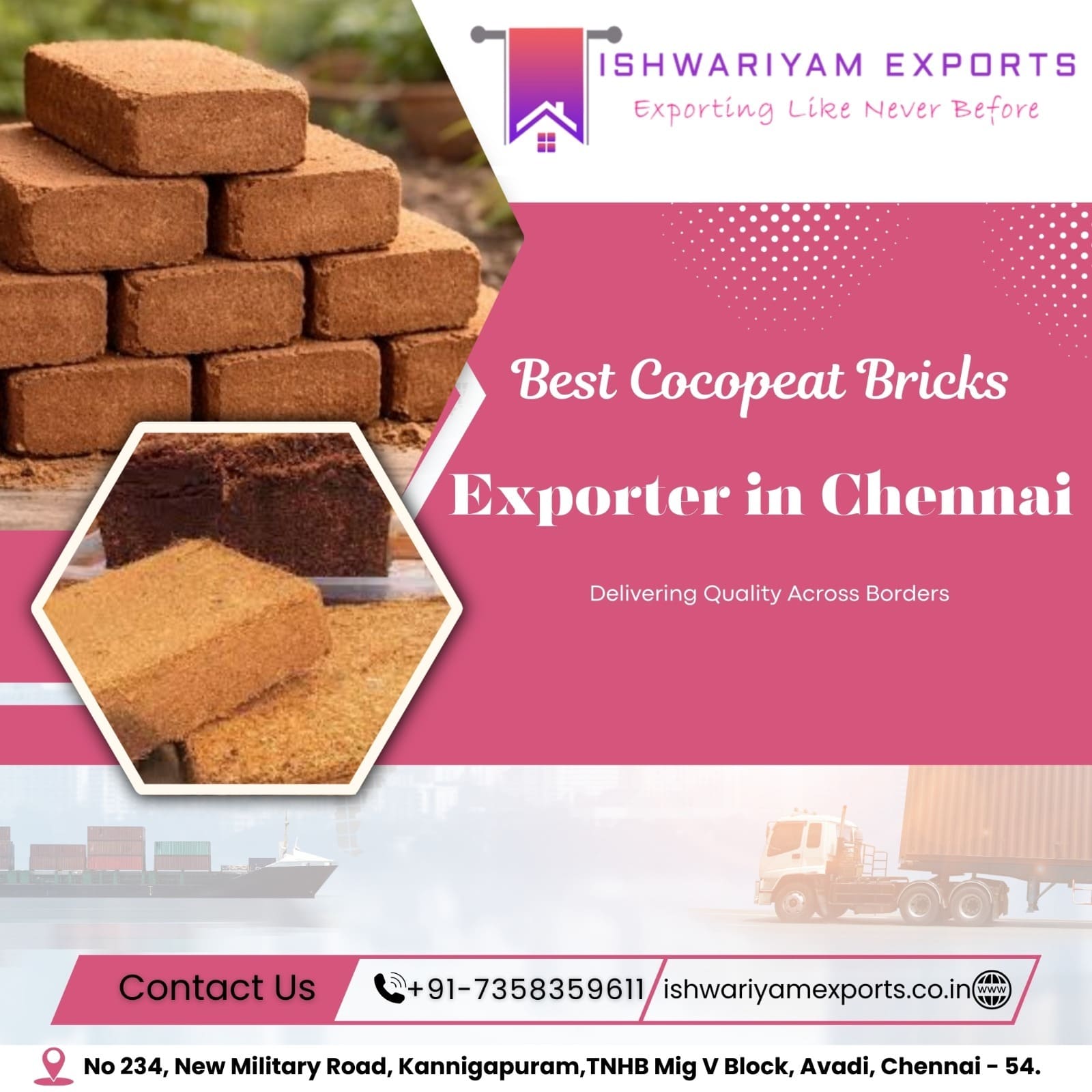 Premium Cocopeat Bricks Exporter In India