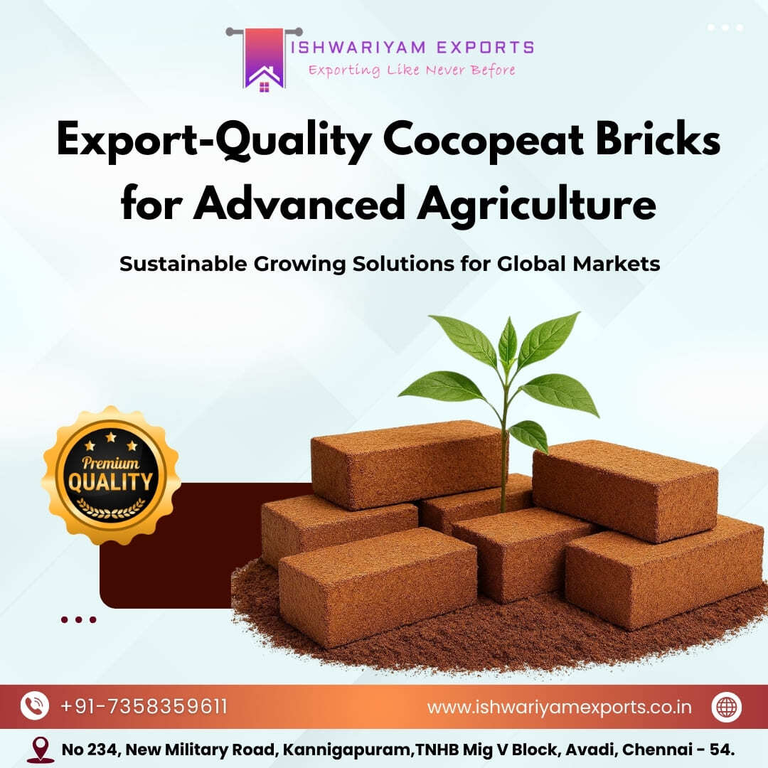 Best Cocopeat Bricks For Agriculture Export From India