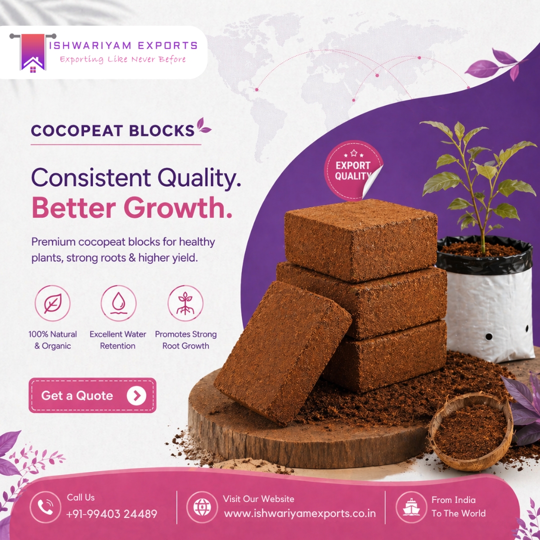 Premium Cocopeat Blocks Supplier For Healthy Plant Growth