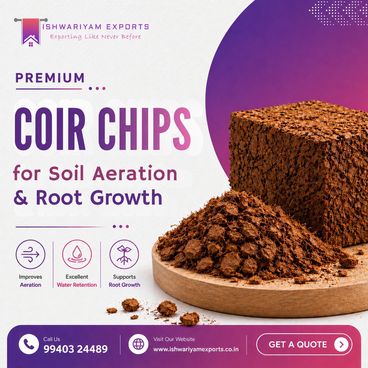 Premium Coir Chips Exporter For Soil Aeration And Root Growth