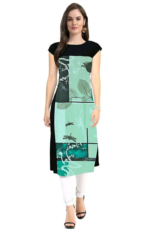 Women Crepe A-line Printed Yellow Kurti