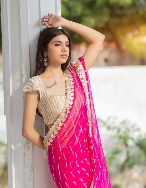 Beautiful Lehariya Saree for girls and Women