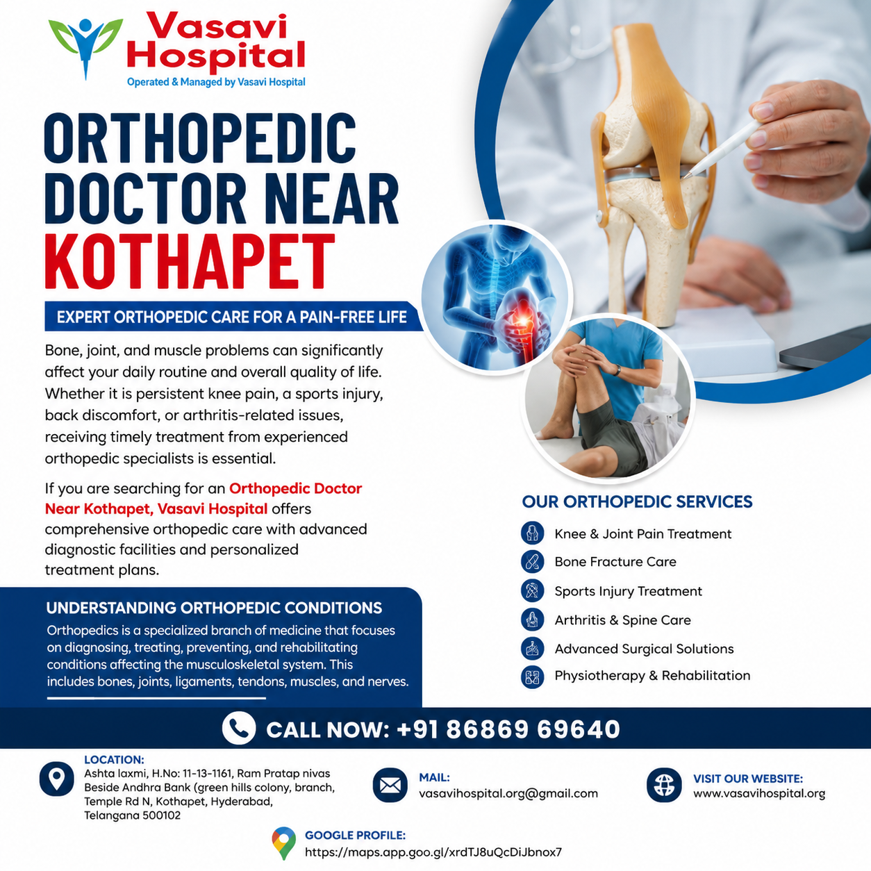 Orthopedic Doctor Near Kothapet | Vasavi Hospital